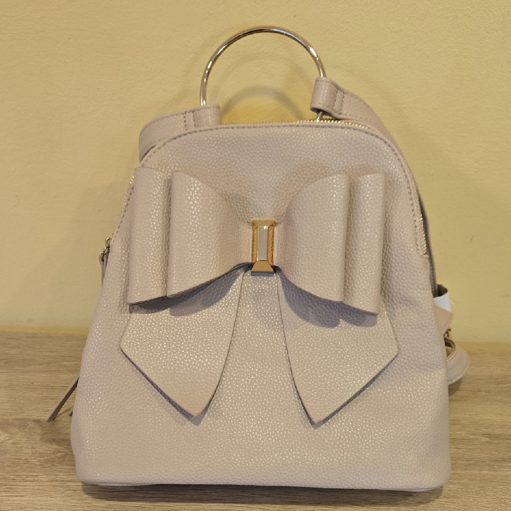 Chic Beige Bow Women's Backpack